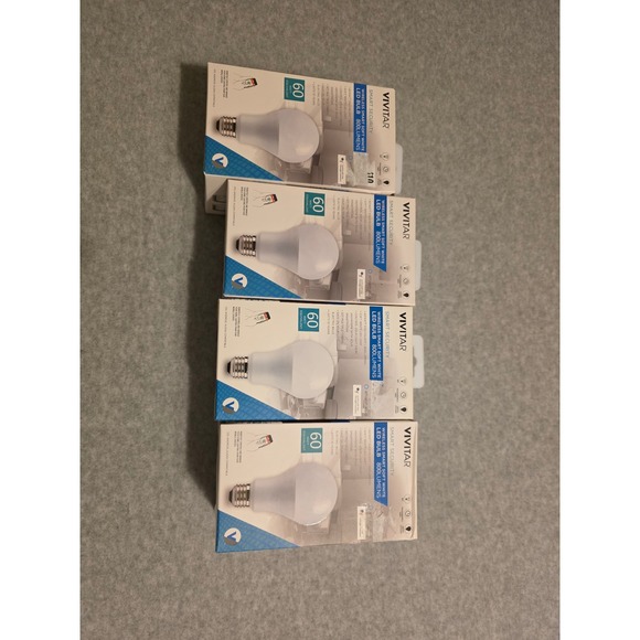Vivitar Smart Security 60W Equivalent (9W) LED Bulb 800 Lumens - 4 Pack - Picture 1 of 4